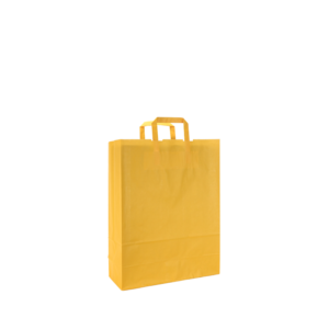 Papieren draagtas platte handgreep - Geel
