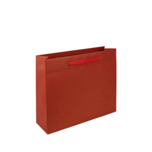 Luxe papieren draagtas - katoenen linten - omgeslagen bovenrand - Rood