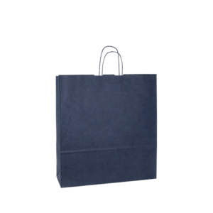 Papieren draagtas gedraaide handgreep - Jeansblauw gestreept