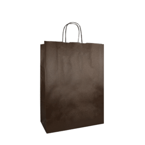 Papieren draagtas gedraaide handgreep - Chocolade bruin gestreept