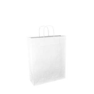 Papieren draagtas gedraaide handgreep - Wit