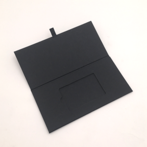 Luxe magneet envelop, voor kadobon, klantenkaart of creditcard, met inlay - Zwart Kraft