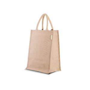 Jute draagtas gewatteerde jute handgreep met flessentas