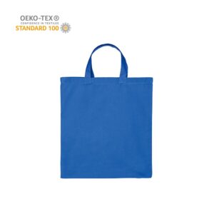 Katoenen draagtas korte handgrepen - Blauw - 38x42 cm