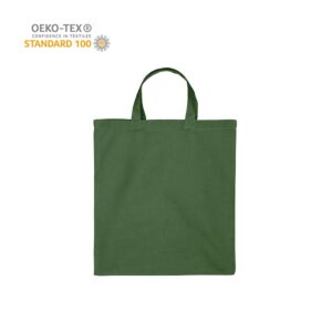 Katoenen draagtas korte handgrepen - Donkergroen - 38x42 cm