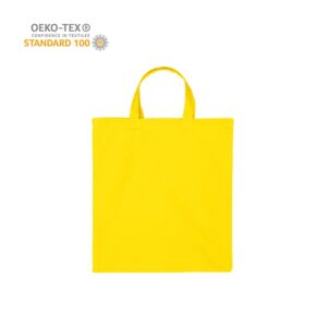 Katoenen draagtas korte handgrepen - Geel - 38x42 cm