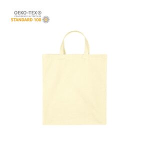 Katoenen draagtas korte handgrepen - Naturel - 38x42 cm