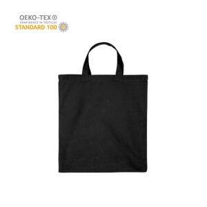Katoenen draagtas korte handgrepen - Zwart - 38x42 cm