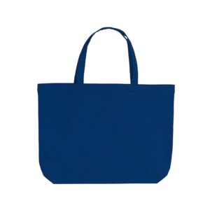 Katoenen draagtas korte handgrepen - Donkerblauw - 48x36+10 cm