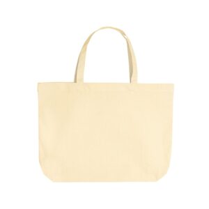 Katoenen draagtas korte handgrepen - Naturel - 48x36+10 cm