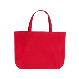 Katoenen draagtas korte handgrepen - Rood - 48x36+10 cm