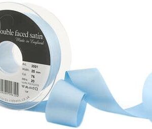 Satijnlint double faced - 16 mm (100 meter) - Lichtblauw