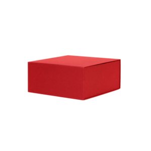 Luxe magneetdoos - Rood (mat) kraft - 25x25x9 cm