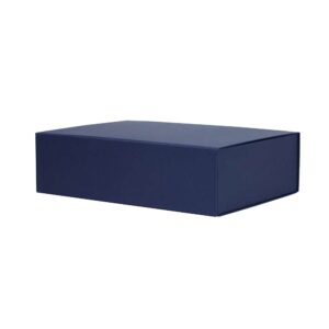 Luxe magneetdoos - Blauw (mat) kraft - 44x30x12 cm