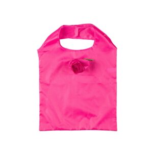 Opvouwbare polyester draagtas korte handgreep opbergzakje roos - Roze - 37x38 cm