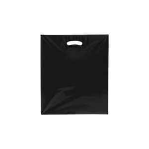 Plastic draagtas uitgestanste handgreep - Zwart