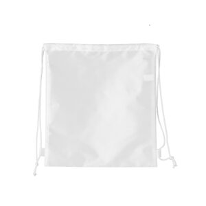 Polyester rugtas trekkoord sluiting - Wit - 37x42 cm