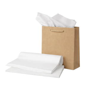 Luxe papieren tas met katoenen koorden en wit zijdevloeipapier