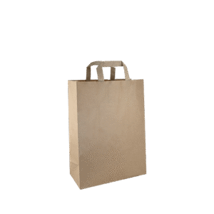 Papieren draagtas platte handgreep – Bruin - gerecycled kraft