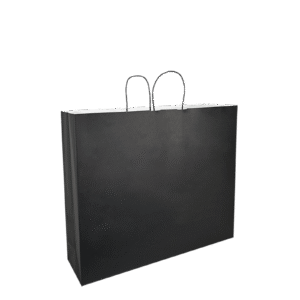 Papieren draagtas gedraaide handgreep - Zwart Liggend model